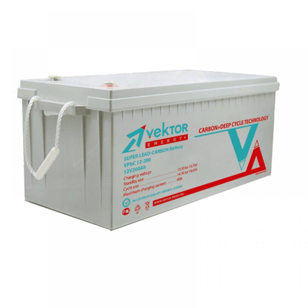 12В Аккумулятор VPbC 12-200	 Carbon	 200 А*ч